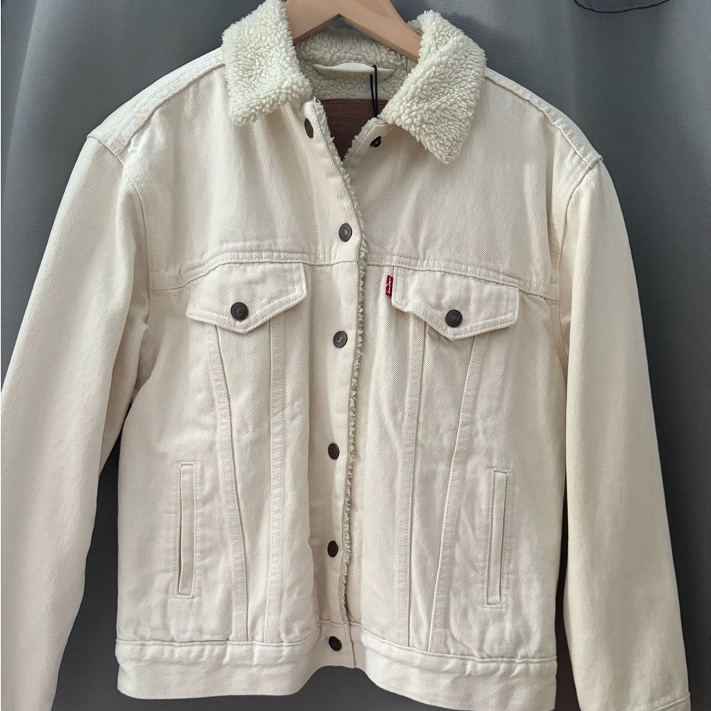 Levi's Cream Jean Jacket with Sherpa Collar